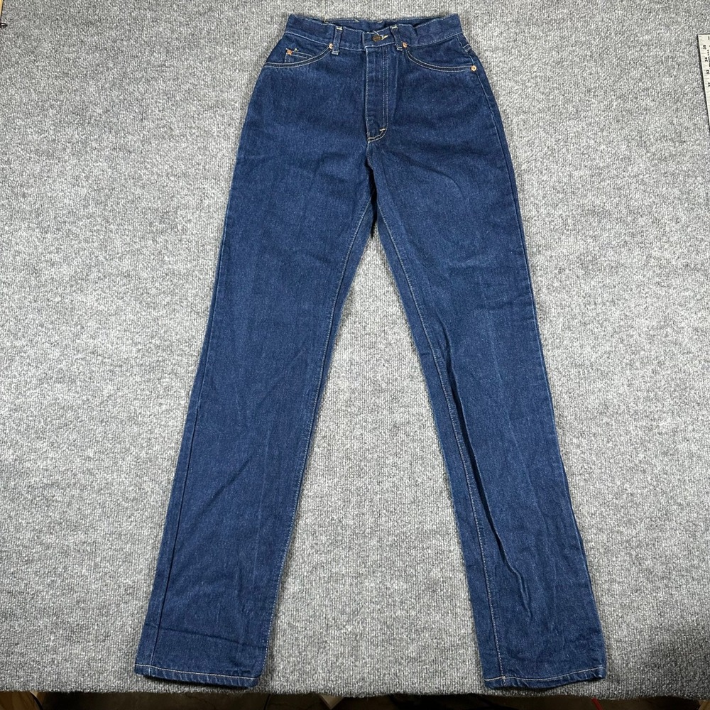 Lee Jeans Womens Size 9 Dark Wash High Waisted Straight Leg Denim Made in USA